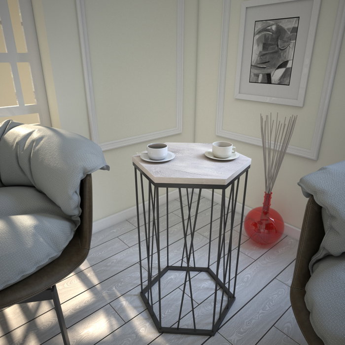 Hanah Home Mesa Auxiliar Cetrus Deniz - Roble y Negro